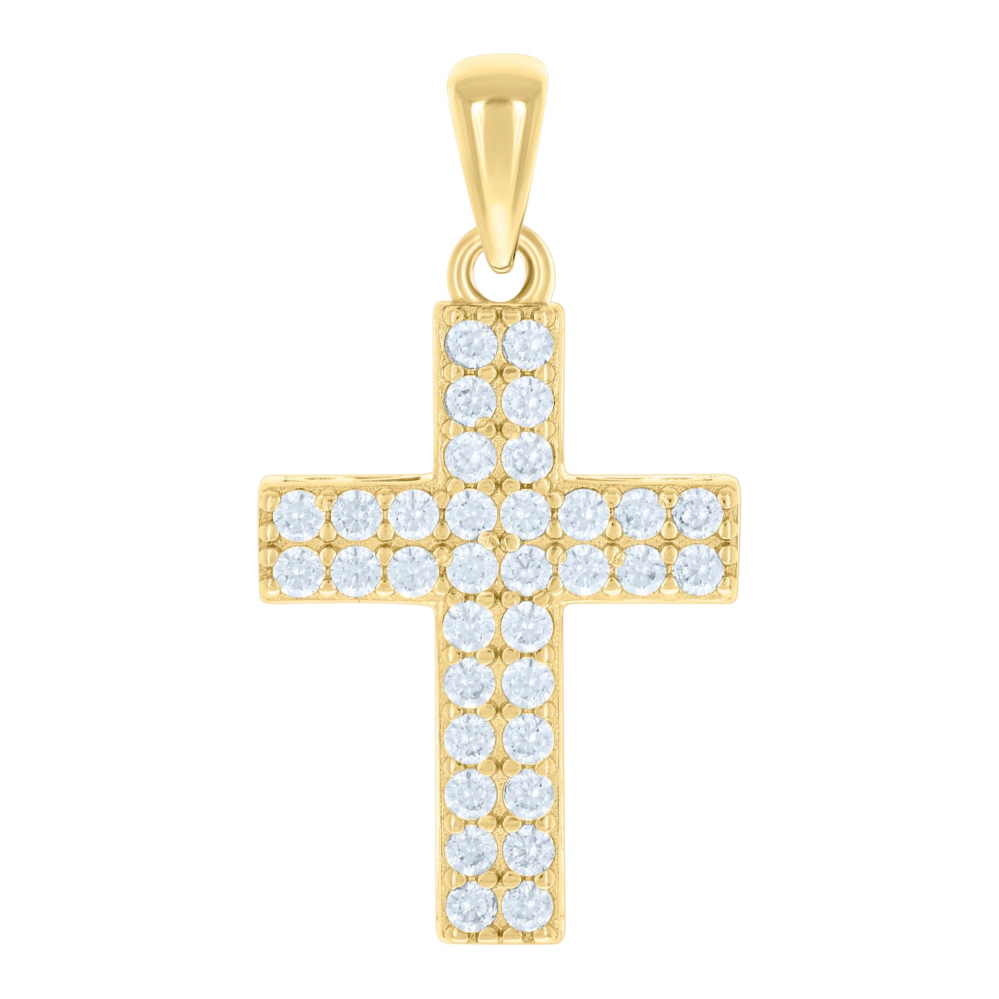 Sterling Silver Unisex Cubic-Zirconia Cross Religious Charm Pendant