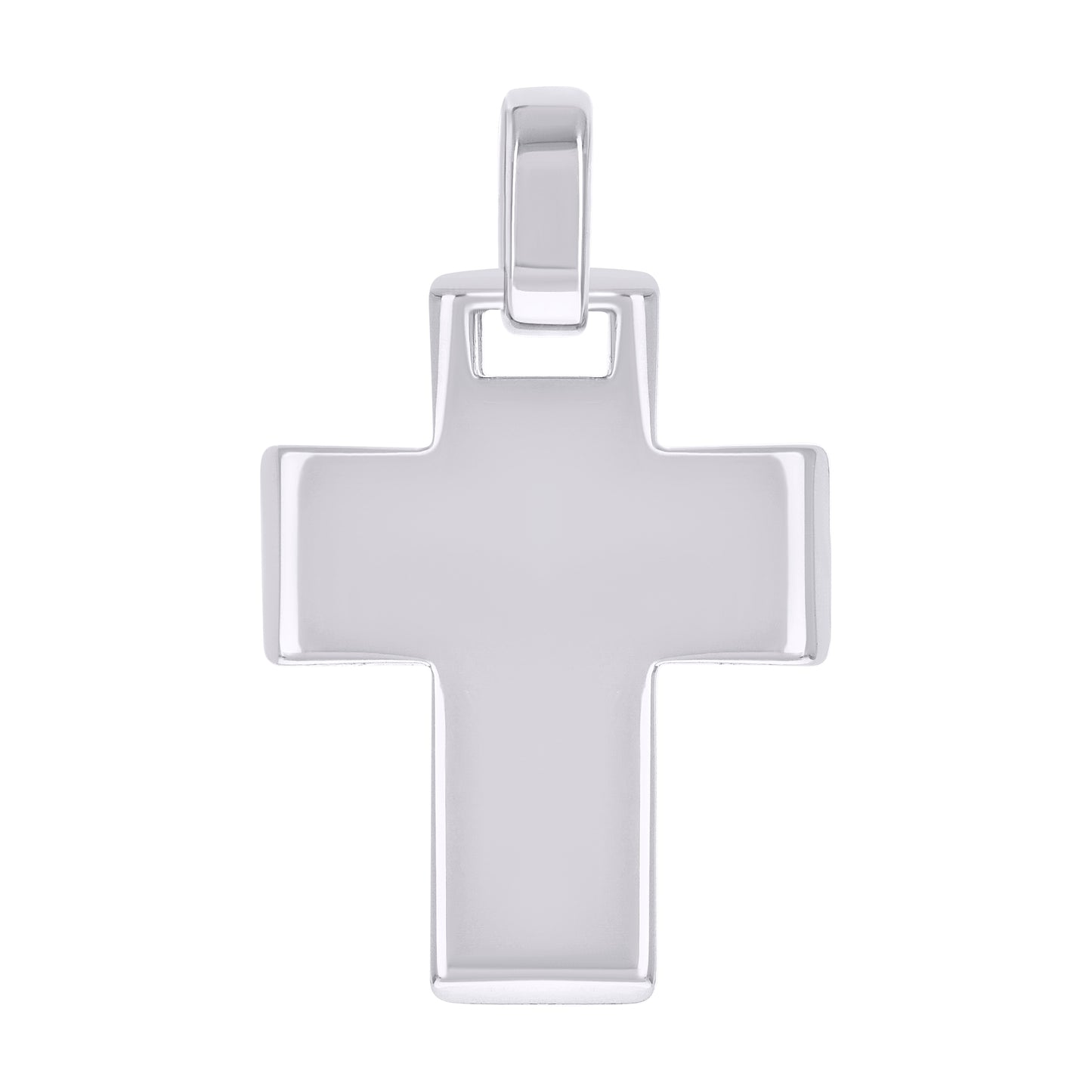 Sterling Silver Unisex Without Cubic Zirconia Cross Religious Charm Pendant