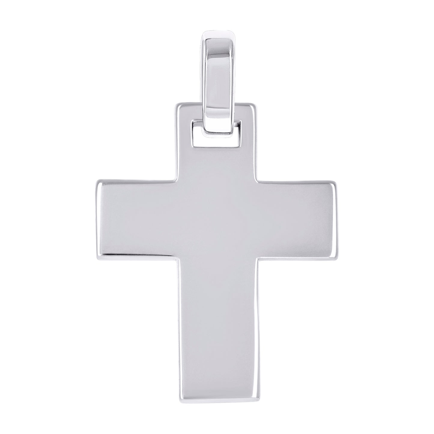Sterling Silver Unisex Without Cubic Zirconia Cross Religious Charm Pendant