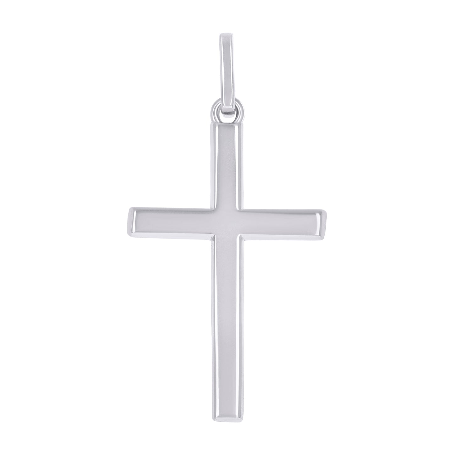 Sterling Silver Unisex Without Cubic Zirconia Cross Religious Charm Pendant