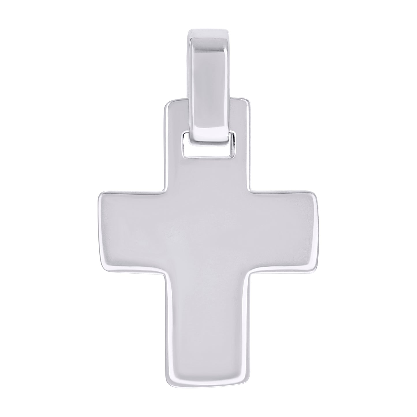 Sterling Silver Unisex Without Cubic Zirconia Cross Religious Charm Pendant