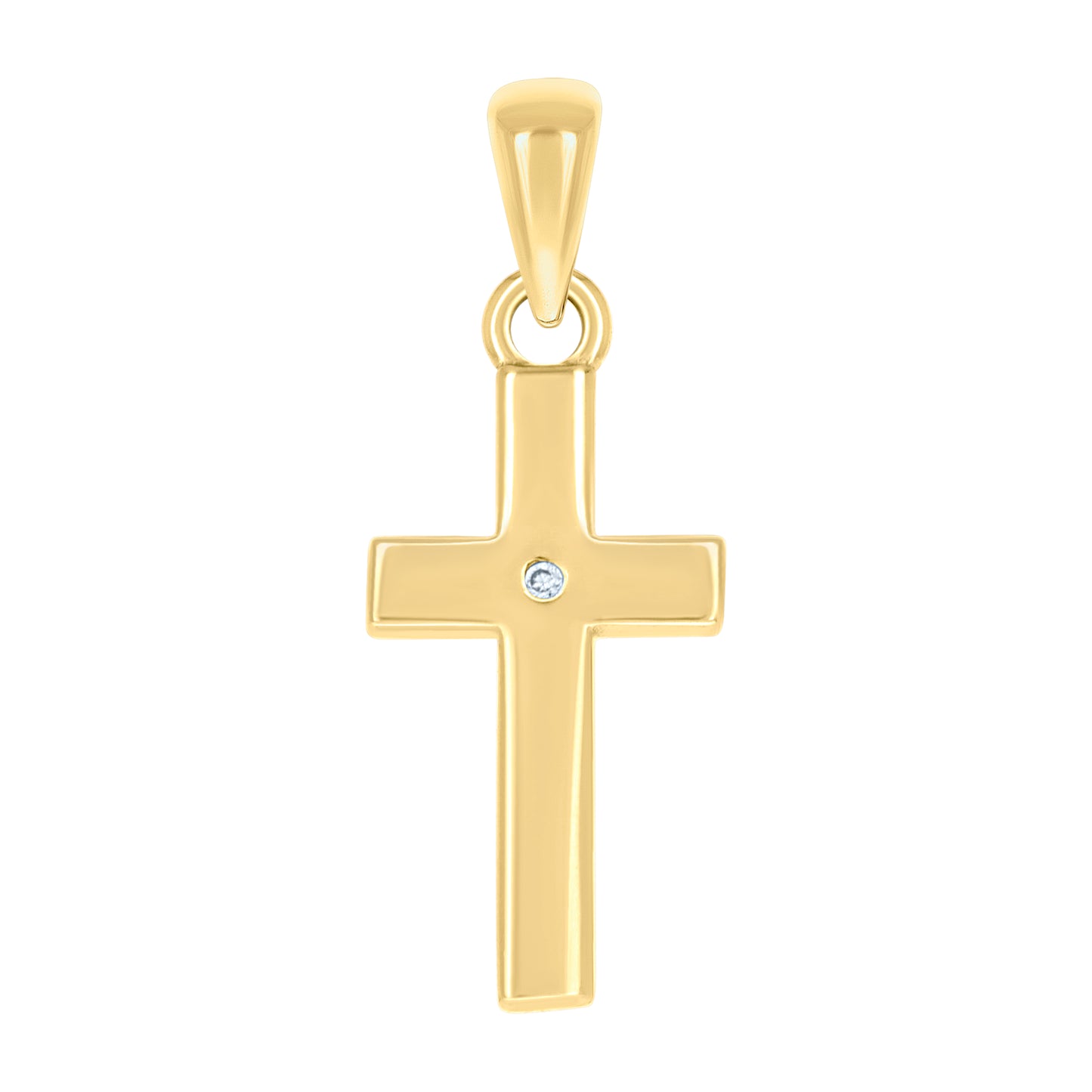Sterling Silver Unisex Cubic-Zirconia Cross Religious Charm Pendant
