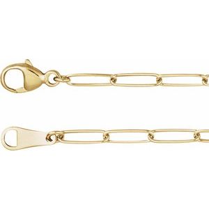 18K Yellow Gold Paperclip Style Chain, Width: 2.4 Mm