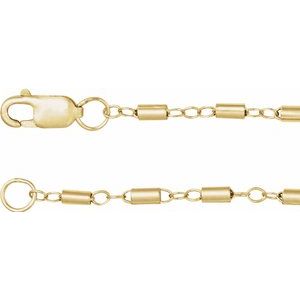14K Yellow Gold-Filled Lobster Clasp Satellite Bar Cable Chain, Length: 24 In, Width: 1.7 Mm