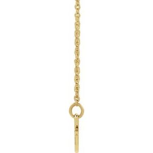 14K Yellow Gold 19 X 10.1 Mm 16 In Polished Engravable Ribbon Necklace