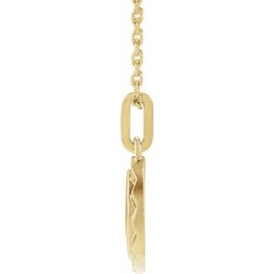 14K Yellow Gold 16 X 10 Mm 16-18 In Polished Engravable Sunburst Necklace