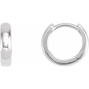 Platinum Or Sterling Silver Each Hinged Polished Earring, Length: 11.5 Mm, Thickness: 2.5 Mm