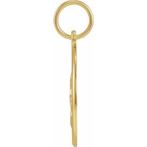 14K Yellow Gold 15 Mm Polished Cherub Angel Pendant