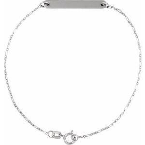 Sterling Silver 25 X 3.5 Mm 7 Mm Polished Engravable Bar Bracelet