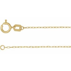 14K Yellow Gold Diamond Cut Paperclip Style Forzentina Chain, Width: .85 Mm