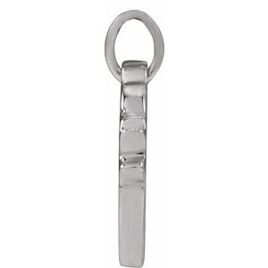 14K White Gold Round 1Mm G-H I1 .005 Ct Natural Diamond Engravable Heart Pendant