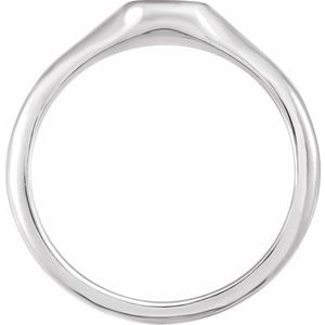 Sterling Silver Oval 8 X 6 Mm Brush Polished Oval Signet Ring Size 7