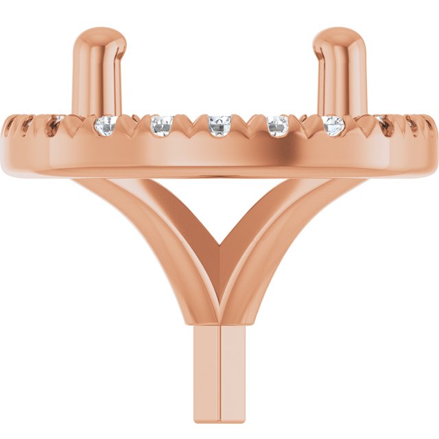 14K Yellow Or White Or Rose Gold Or Platinum Round 4-Prong Si1/Si2, G-H Polished Lab-Grown Diamond Semi-Set French-Set Halo-Style Peg Setting