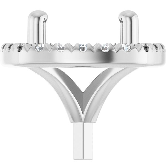 14K Yellow Or White Or Rose Gold Or Platinum Round 4-Prong Si1/Si2, G-H Polished Lab-Grown Diamond Semi-Set French-Set Halo-Style Peg Setting