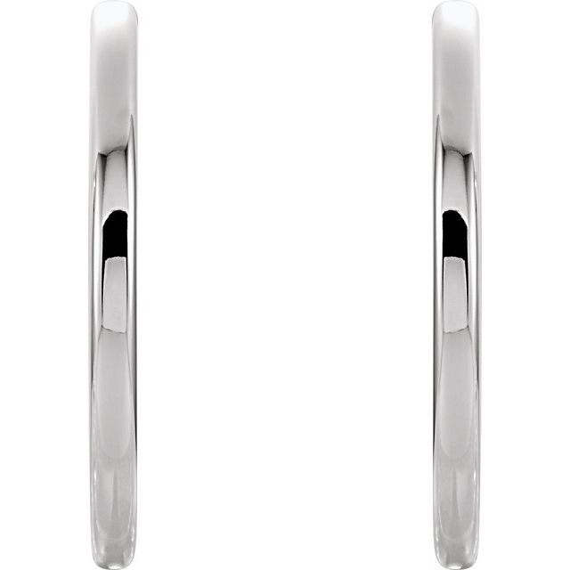 Platinum 24 Mm 2.6 Mm Pair Hinged Polished Hinged Earrings