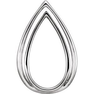 Sterling Silver 27.1 X 17.8 Mm Polished Freeform Pendant