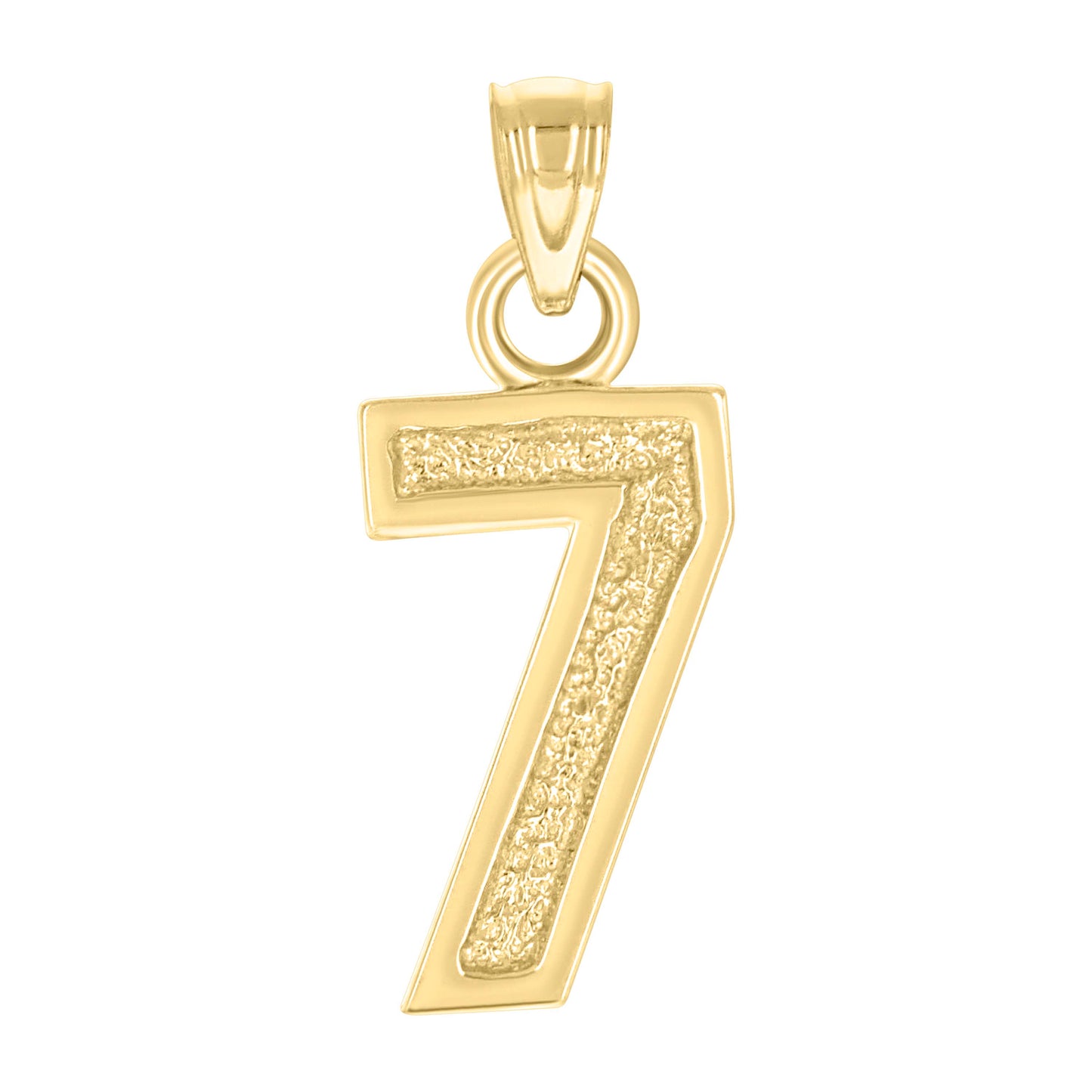 14K Yellow Gold Unisex Initial Number Charm Pendant