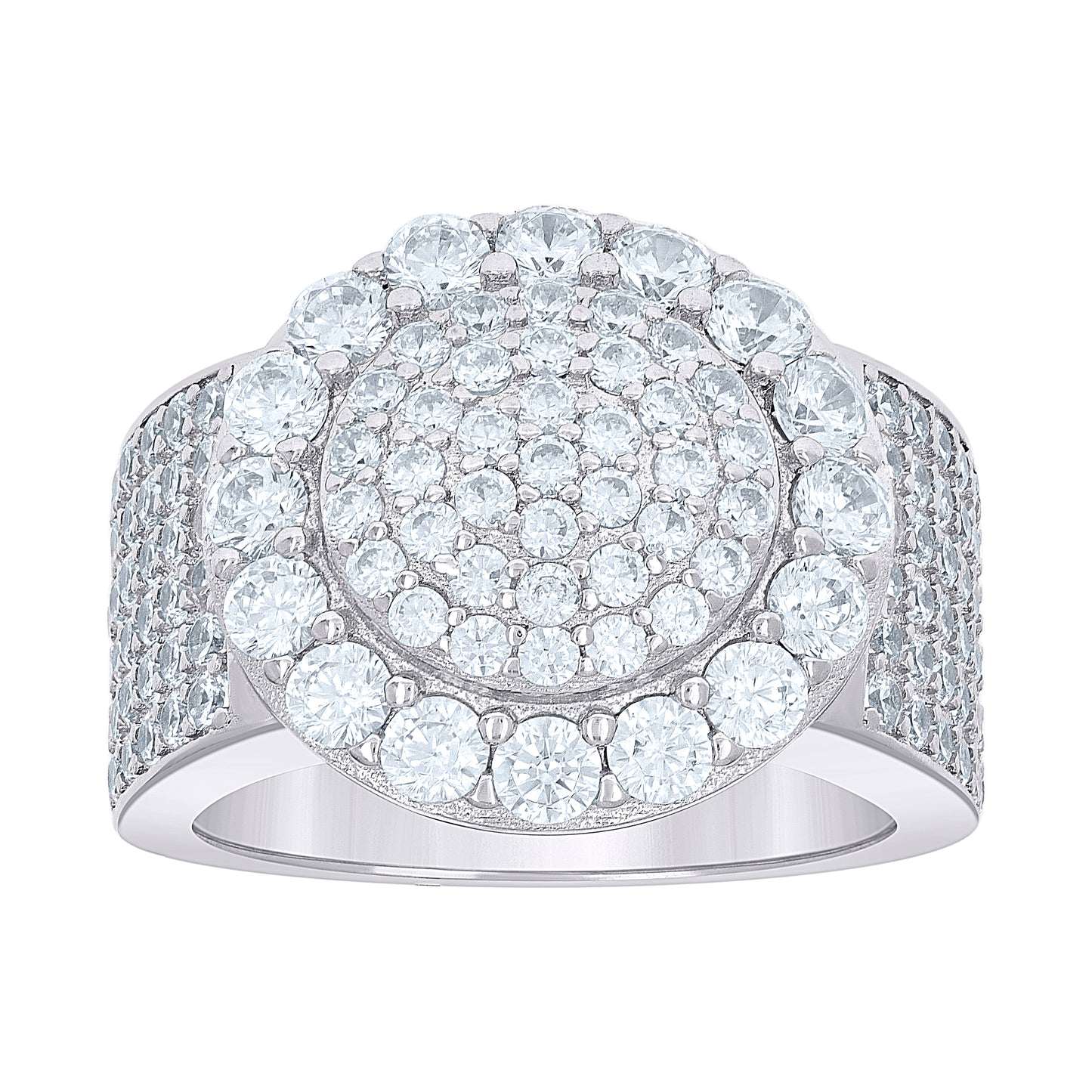 Sterling Silver Men's Cubic-Zirconia Fashion Bridal Anniversary Wedding Engagement Band Ring