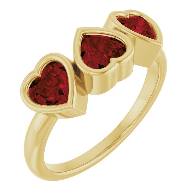 14K Yellow Gold Or Sterling Silver Heart 5 X 5 Mm Polished Natural Gem Bezel Set Ring