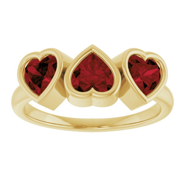 14K Yellow Gold Or Sterling Silver Heart 5 X 5 Mm Polished Natural Gem Bezel Set Ring