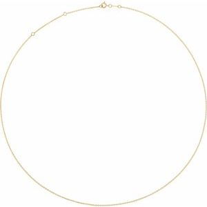 10K Yellow Or White Or Rose Gold 1 Mm 16-18 In Spring Ring Polished Cable Chain