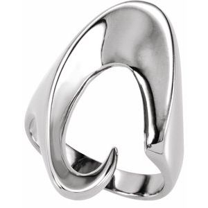Sterling Silver Polished Freeform Ring Size 7