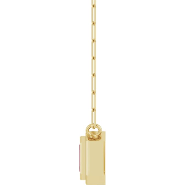 14K Yellow Gold Emerald 5 X 3 Mm 18 In Polished Lab-Grown Emerald Bezel Set Necklace