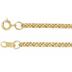 14K Yellow Gold-Filled Spring Ring Rolo Chain, Length: 20 In, Width: 2 Mm