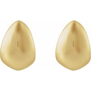 14K Yellow Gold 22.5 X 16 Mm Pair Friction Backs Included Polished Electroform Teardrop Earrings