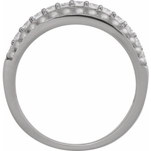14K White Gold Round 2 Mm Polished 1/2 Ctw Lab-Grown Diamond Band Size 7