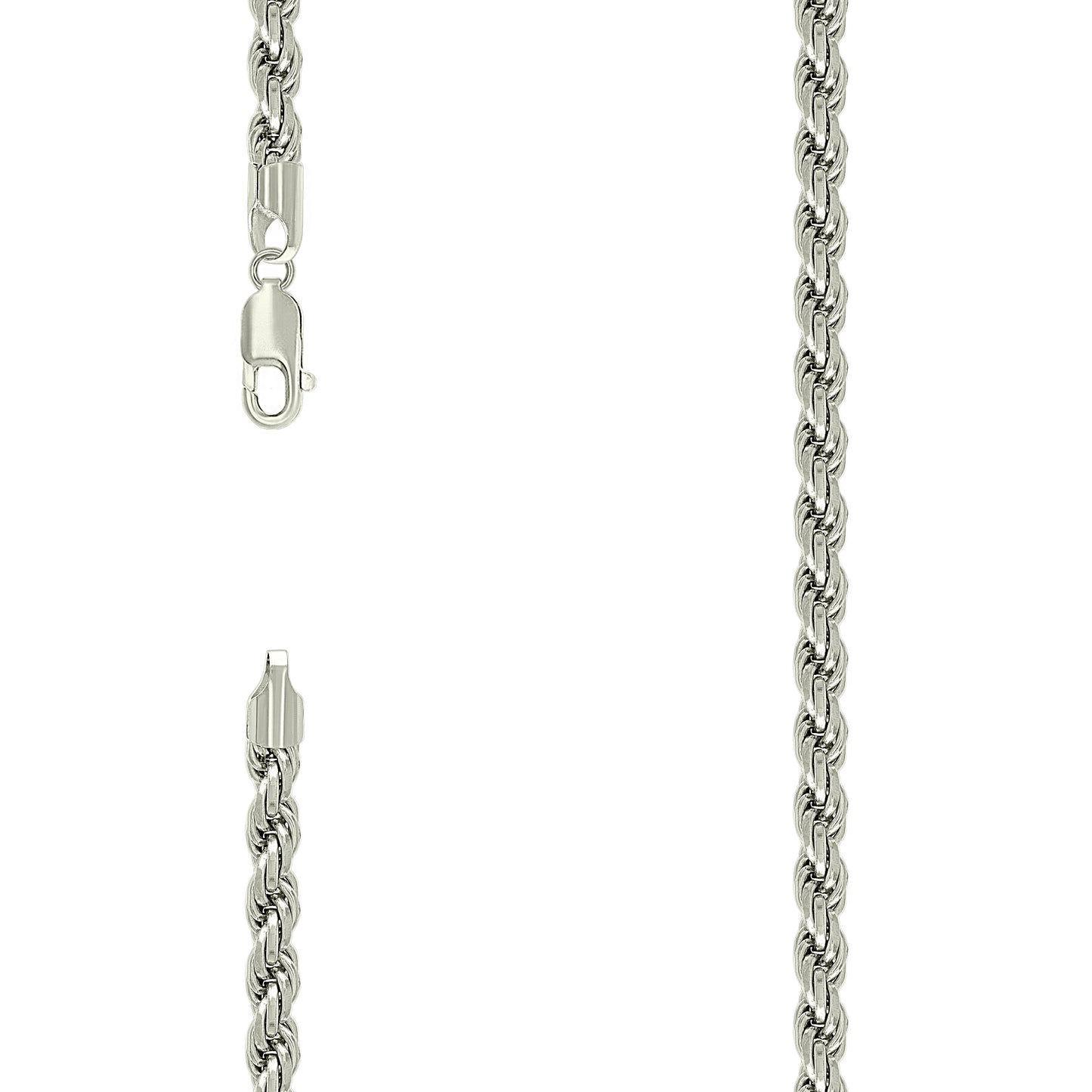Sterling Silver Solid Rope Silver Chain