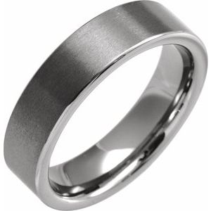 Tungsten 6 mm Flat Satin Band