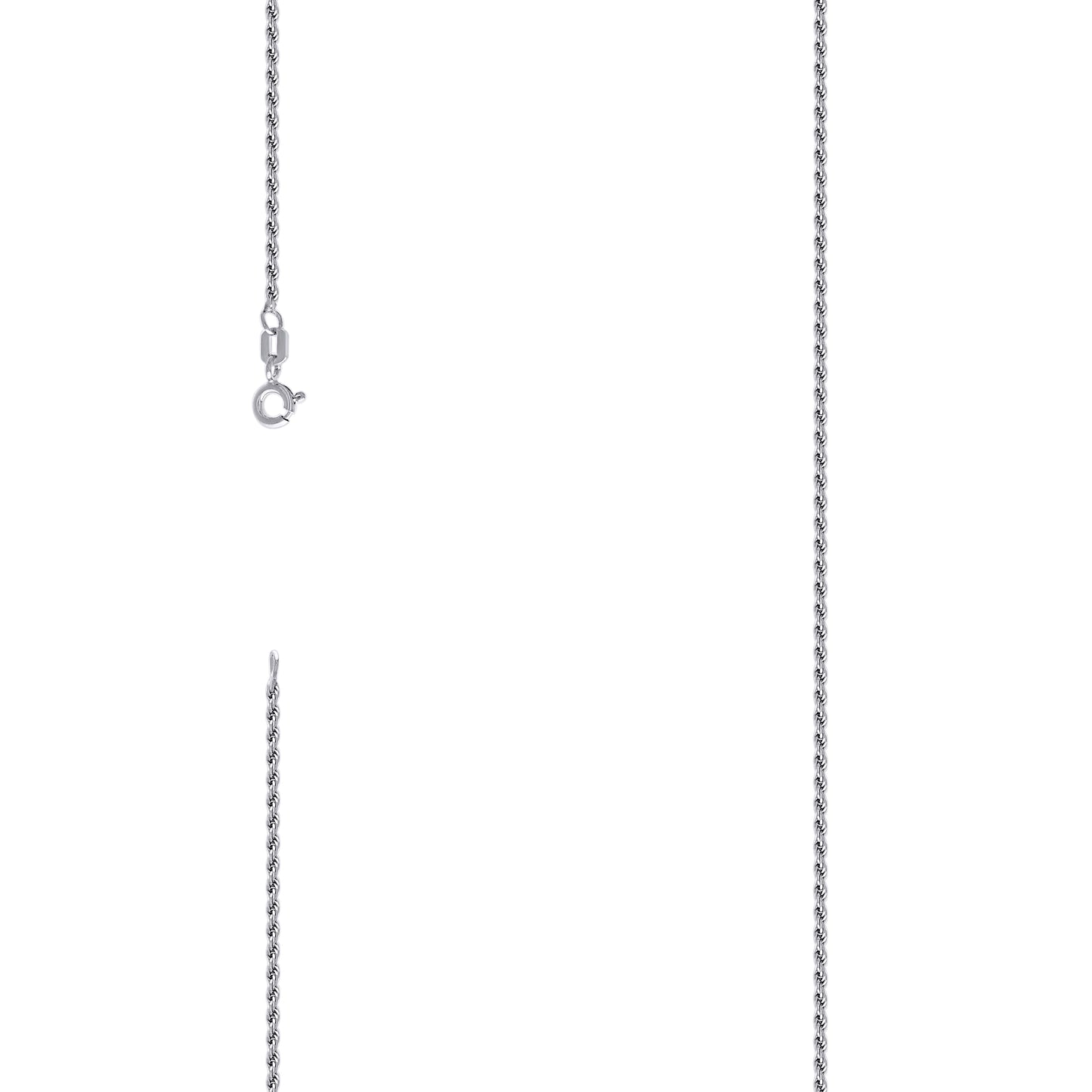 Sterling Silver Rhodium Plated Solid Rope Silver Chain