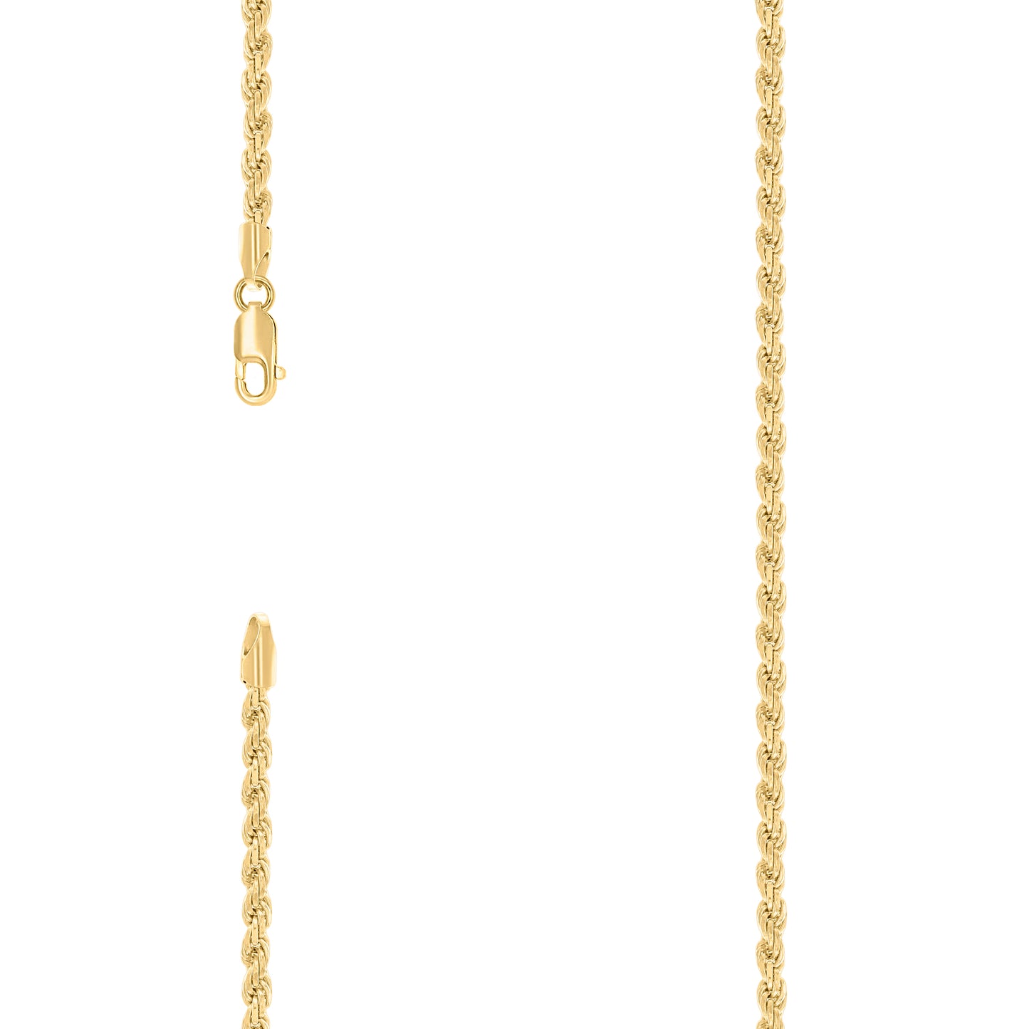 Sterling Silver Yellow-Tone Solid Rope Silver Chain