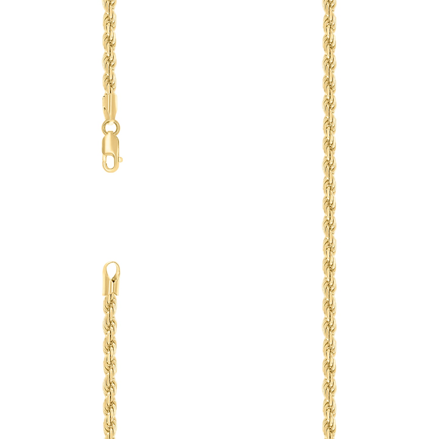 Sterling Silver Yellow-Tone Solid Rope Silver Chain