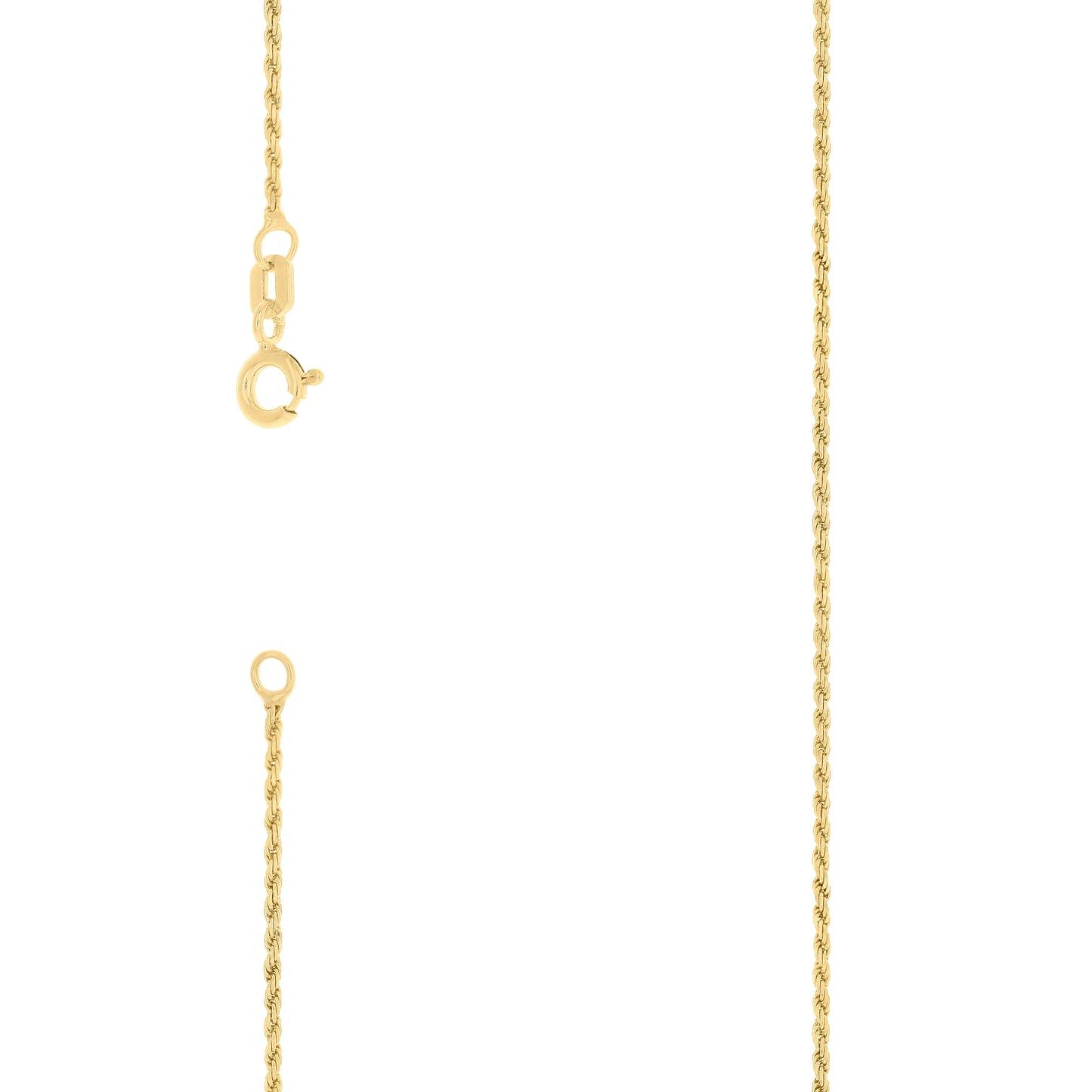 Sterling Silver Yellow-Tone Solid Rope Silver Chain