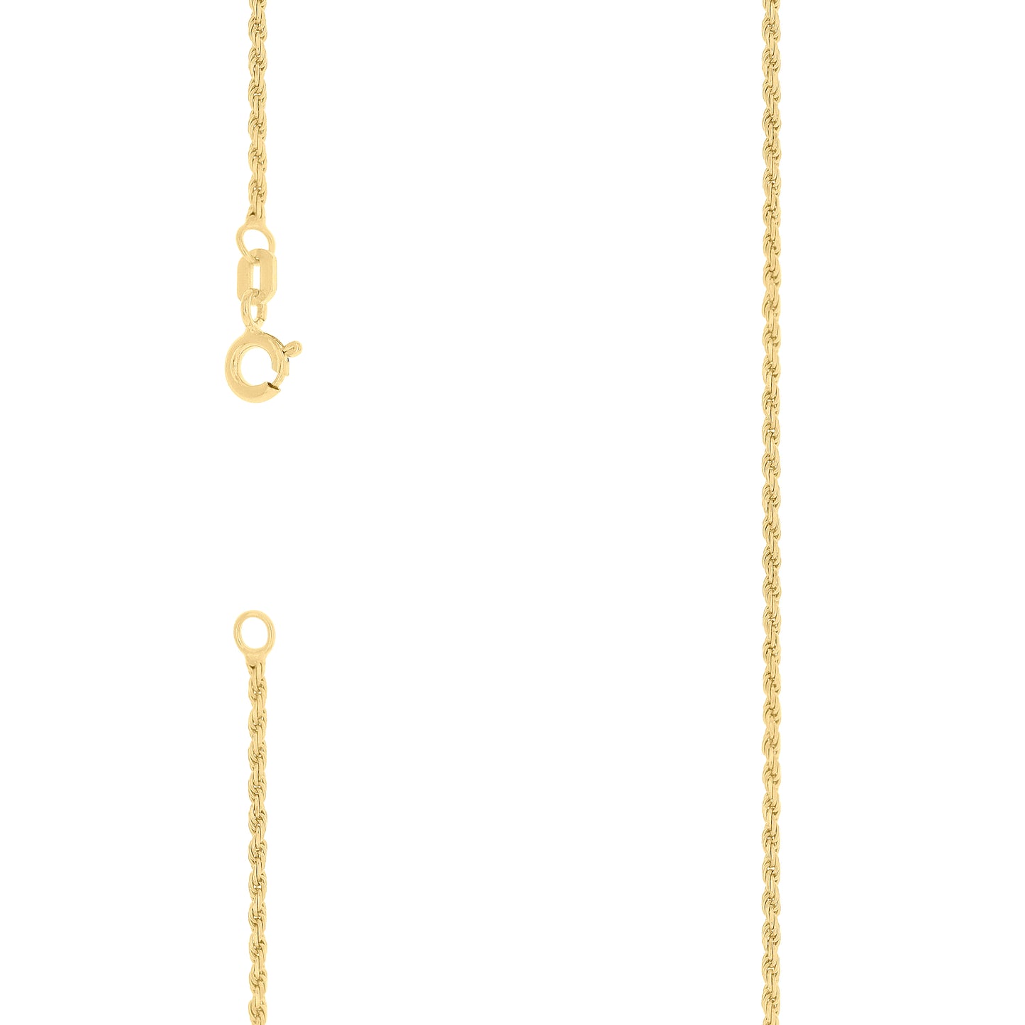 Sterling Silver Yellow-Tone Solid Rope Silver Chain