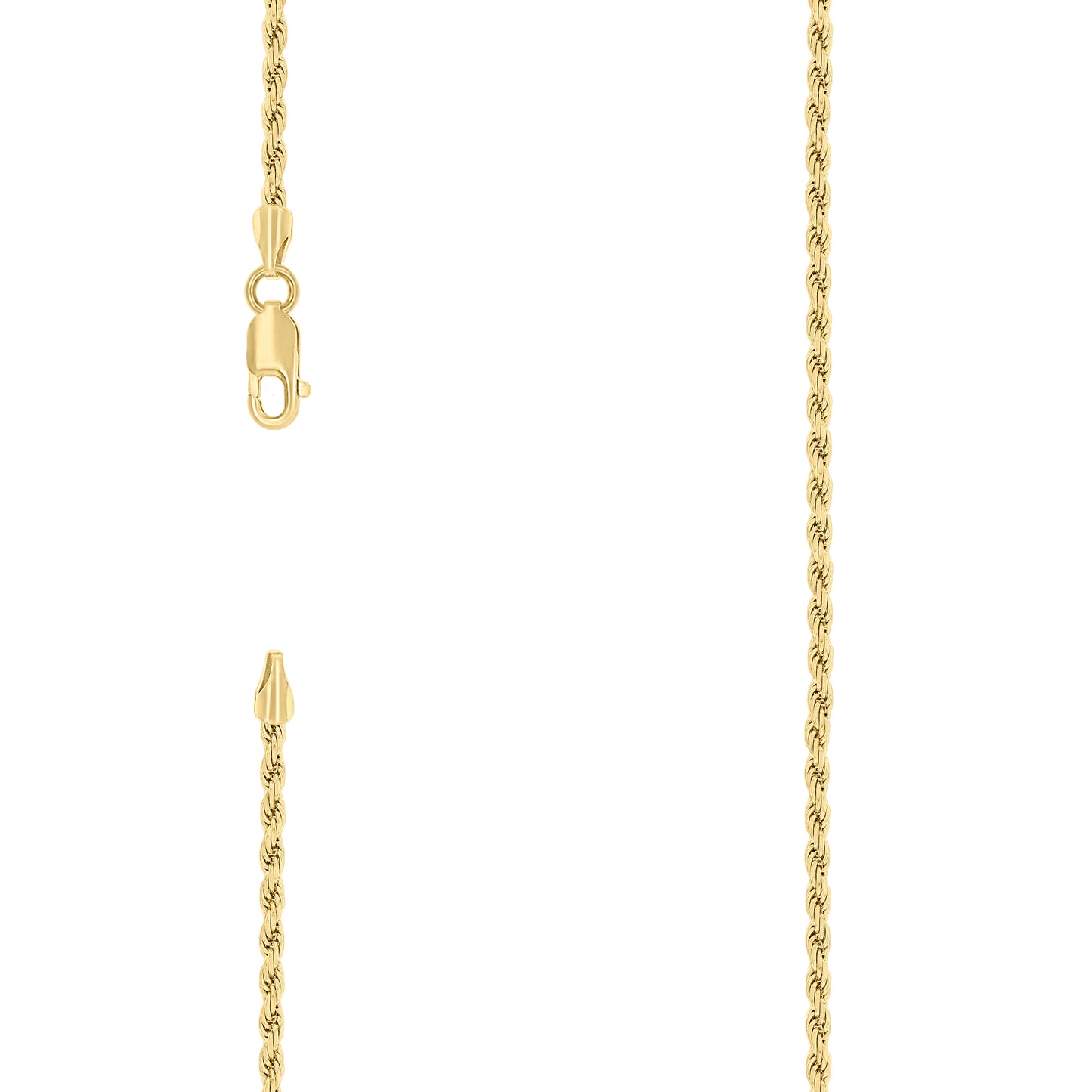 Sterling Silver Yellow-Tone Solid Rope Silver Chain