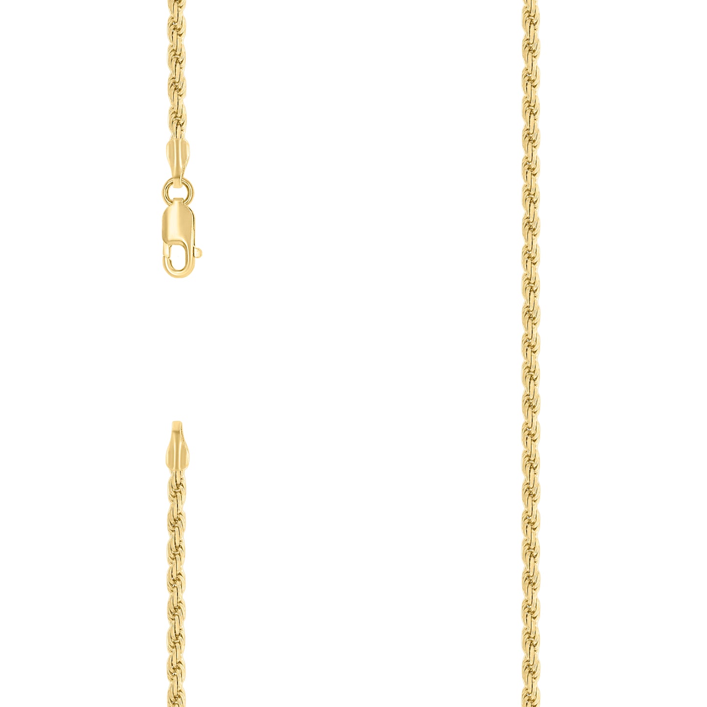 Sterling Silver Yellow-Tone Solid Rope Silver Chain
