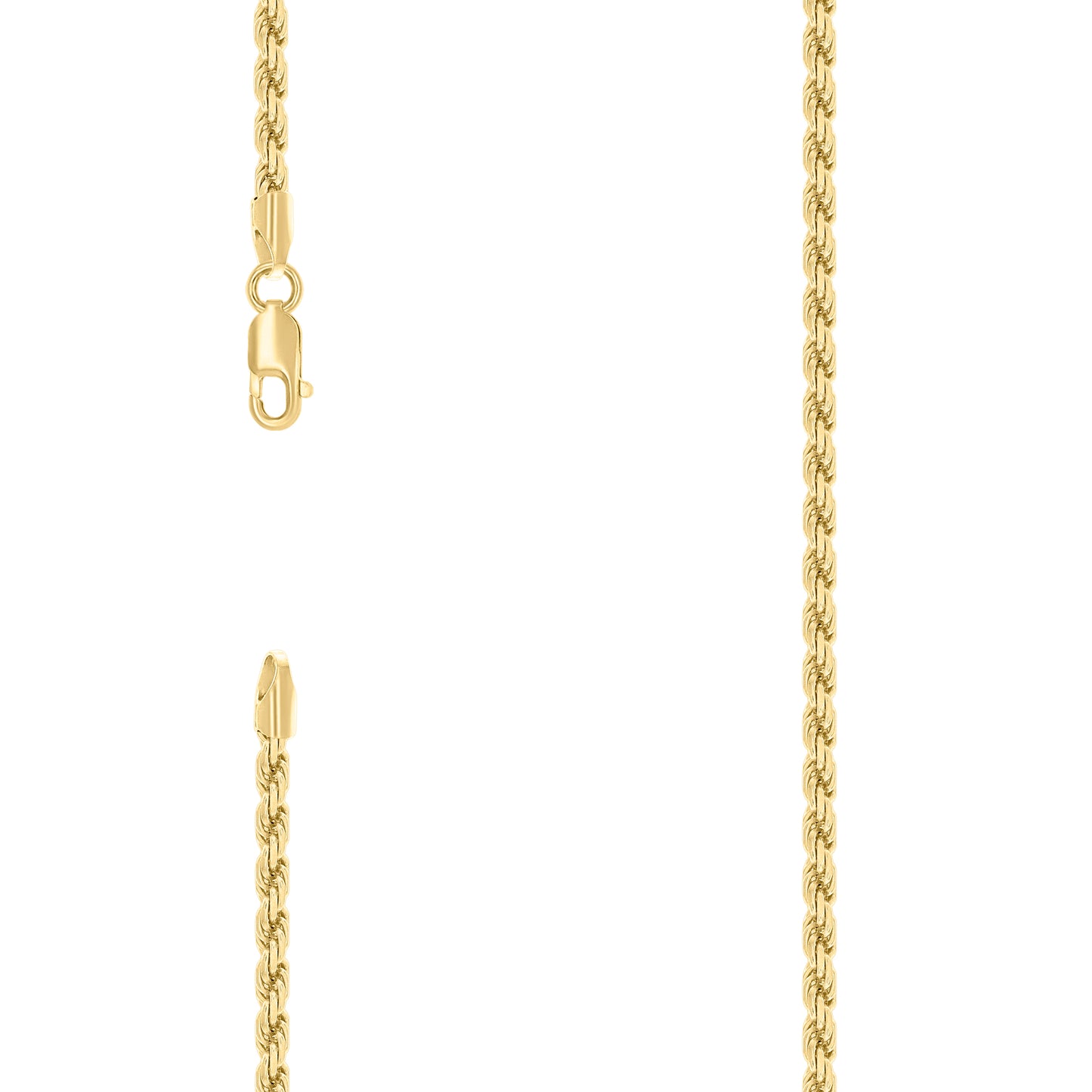 Sterling Silver Yellow-Tone Solid Rope Silver Chain