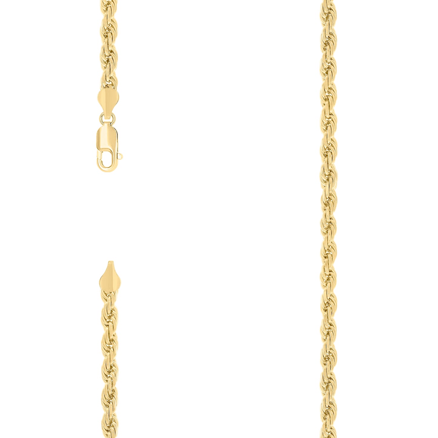 Sterling Silver Yellow-Tone Solid Rope Silver Chain