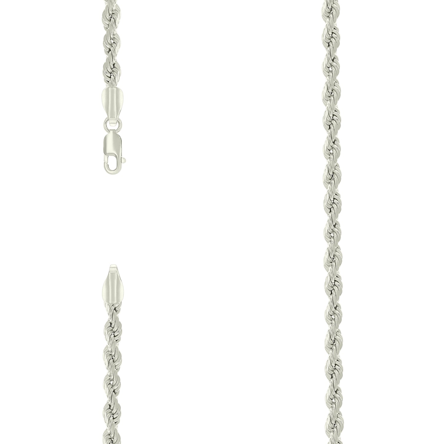 Sterling Silver Hollow Rope Chain
