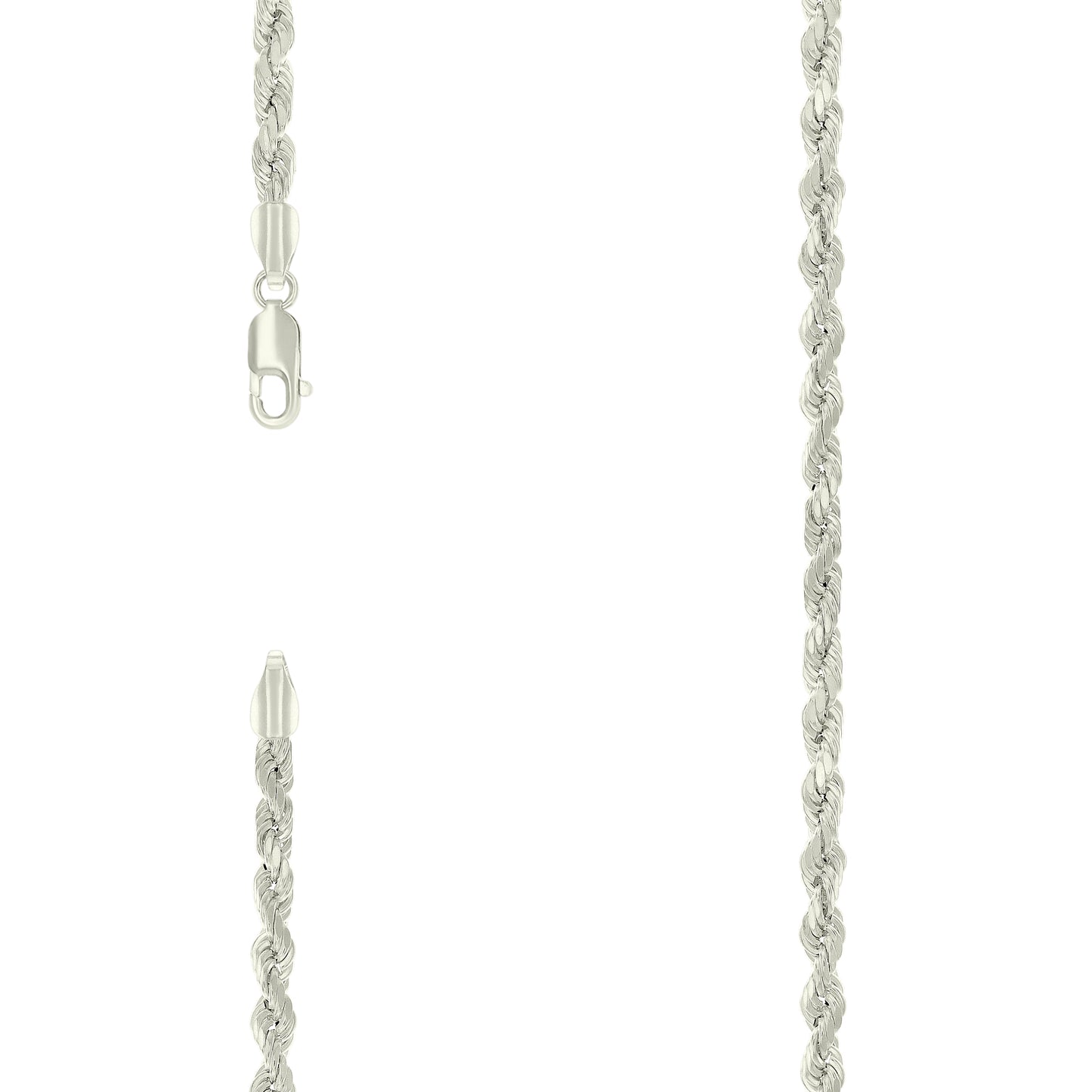 Sterling Silver Hollow Rope Chain