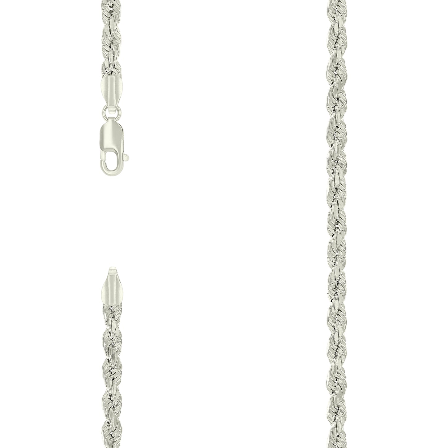Sterling Silver Hollow Rope Chain