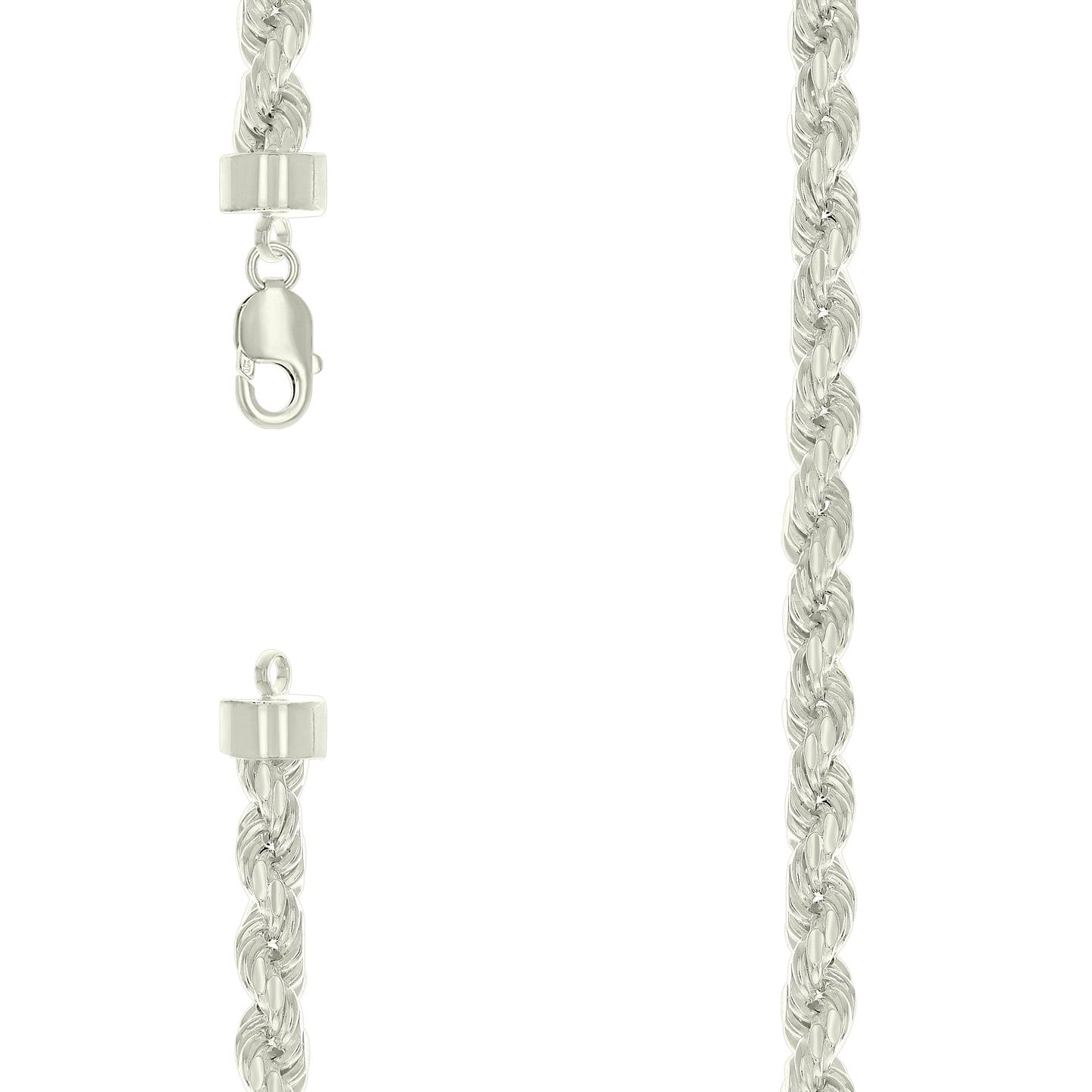Sterling Silver Hollow Rope Chain