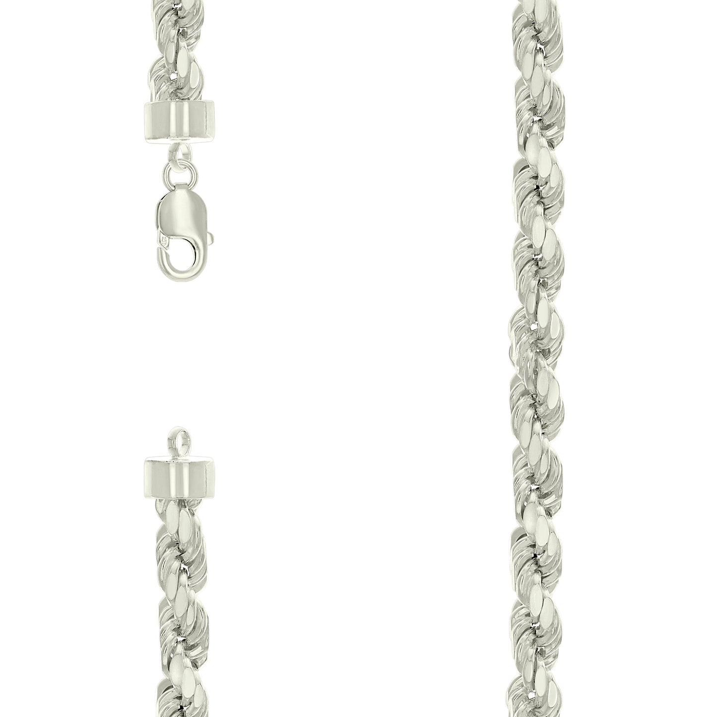 Sterling Silver Hollow Rope Chain