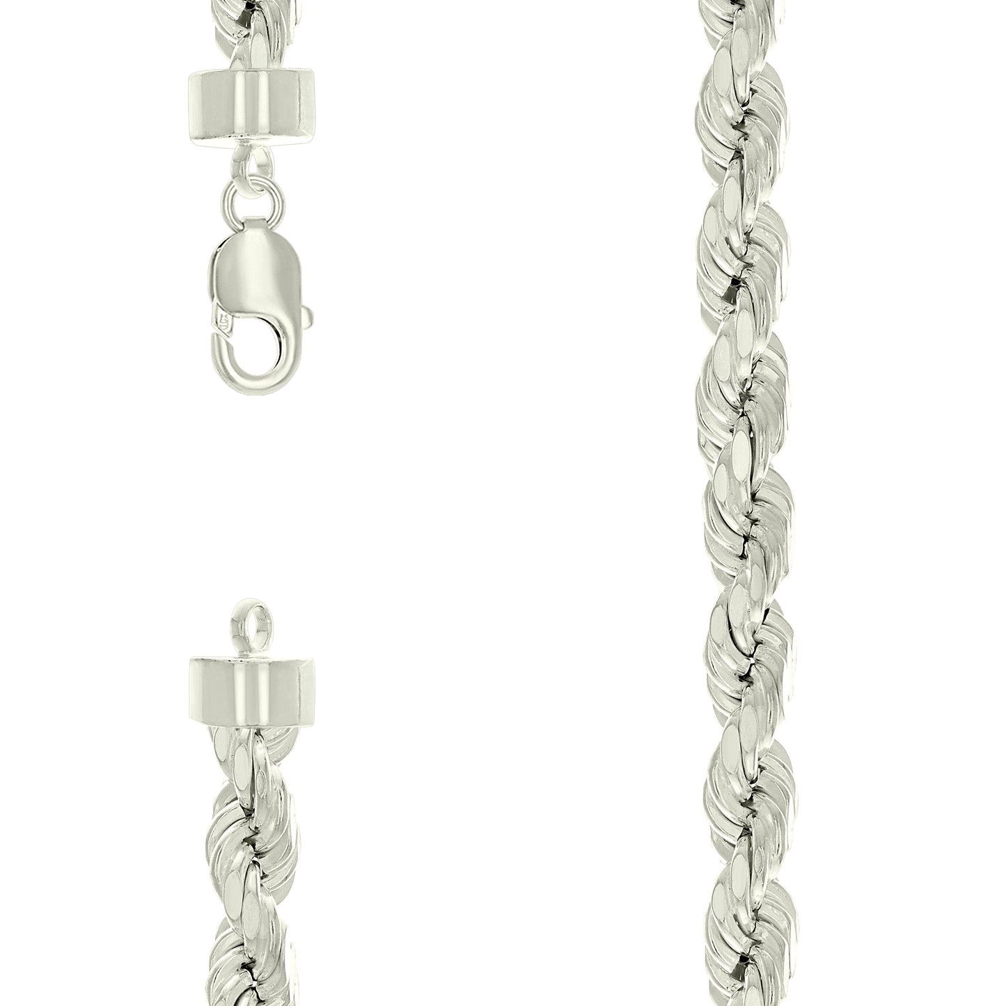 Sterling Silver Hollow Rope Chain