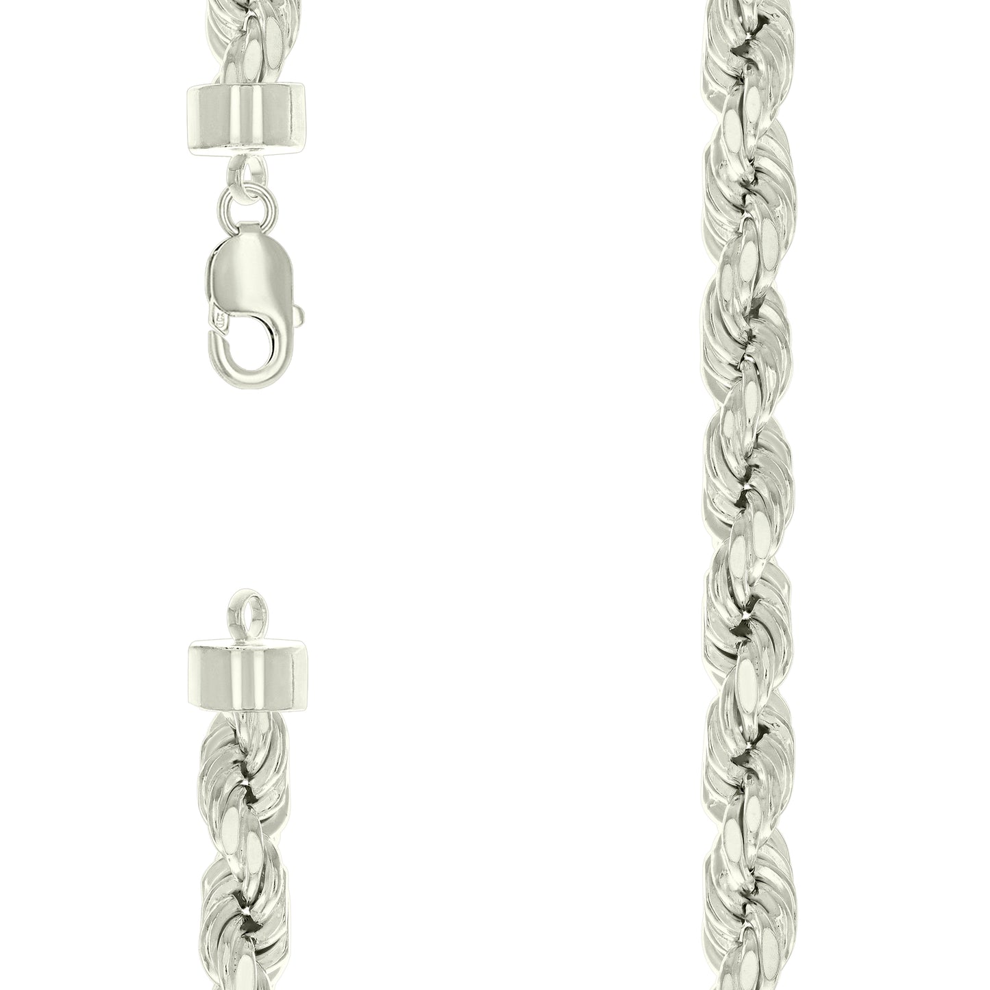 Sterling Silver Hollow Rope Chain