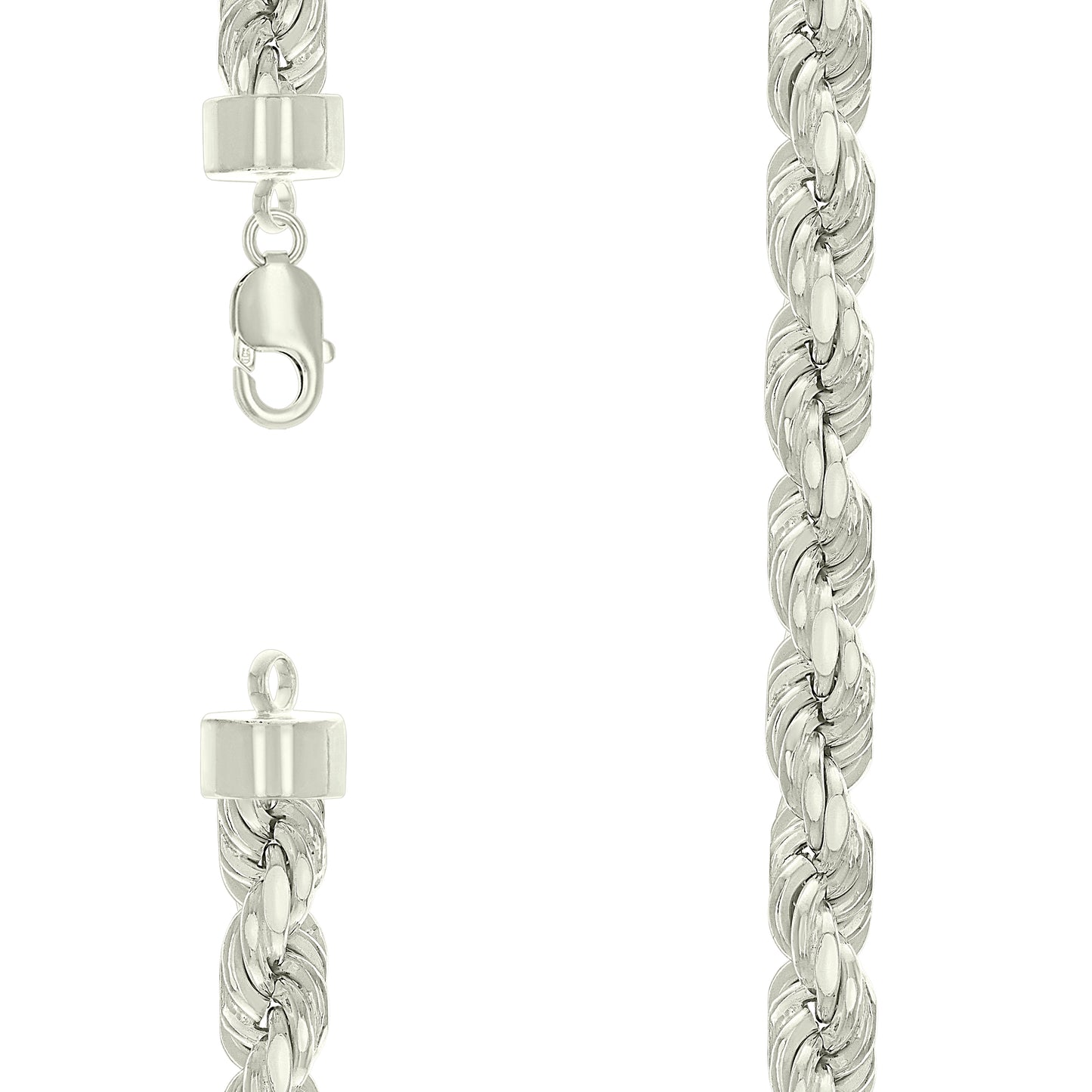 Sterling Silver Hollow Rope Chain