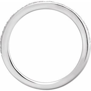 14K White Gold Round 1 Mm Polished 1/8 Ctw Natural Diamond Matching Band Size 7